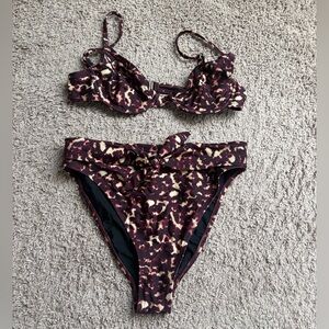 MINKPINK Leopard Print Bikini - Brown and Cream